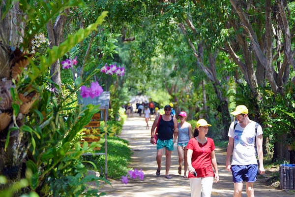 Du khách tham quan đảo Hoa Lan. Ảnh: nhatrangtrip